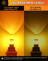 Nilight 57LEDs Amber Yellow 3156 3056 4157 3057 3157 LED Bulbs (Pairs), view 3