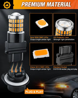 Nilight 57LEDs Amber Yellow 3156 3056 4157 3057 3157 LED Bulbs (Pairs), view 4