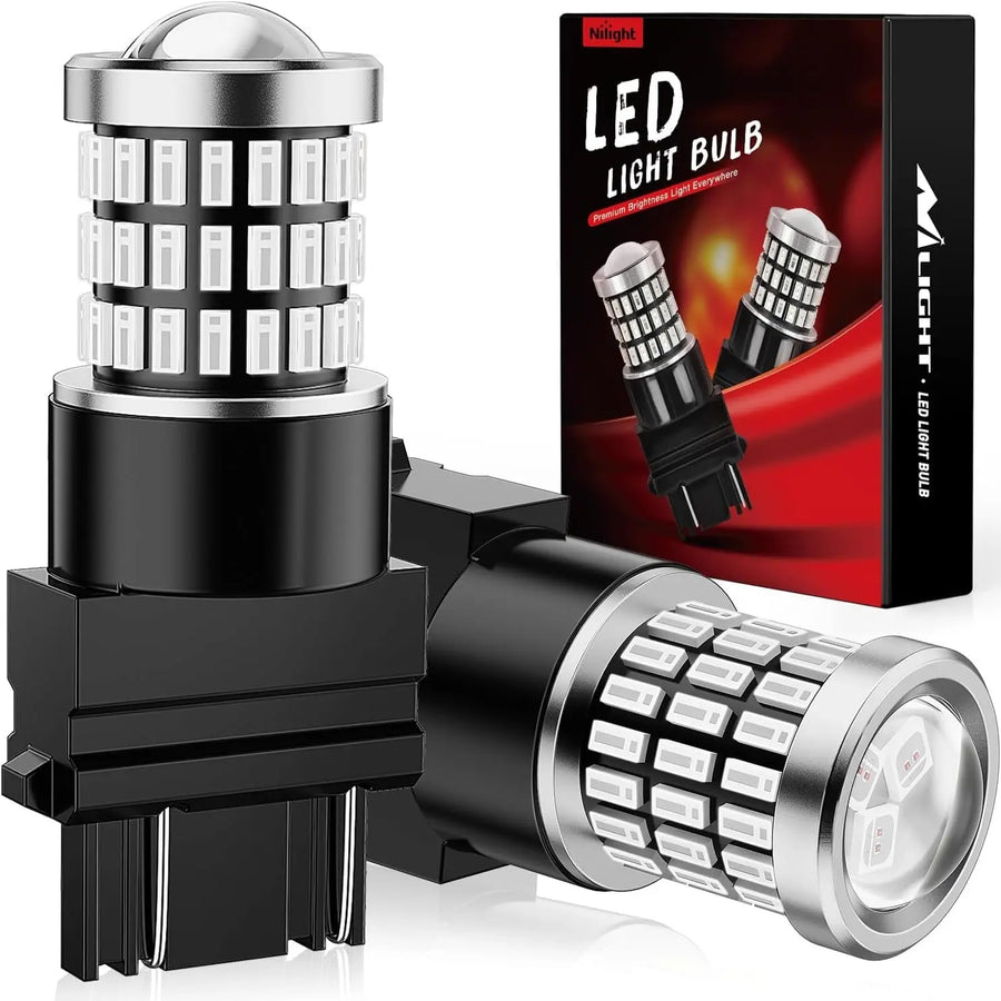 Nilight 57LEDs Red 3156 3056 4157 3057 3157 LED Bulbs (Pairs)