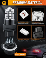 Nilight 57LEDs Red 3156 3056 4157 3057 3157 LED Bulbs (Pairs), view 4