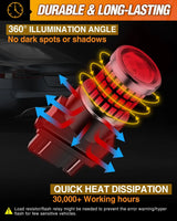 Nilight 57LEDs Red 3156 3056 4157 3057 3157 LED Bulbs (Pairs), view 5