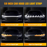 Nilight 59-Inch LED Hood Strip, White Startup DRL Amber Signals Light | White Dynamic Daytime Running Light Amber Sequentiall Turn Signal Waterproof for Cars, SUVs & Trucks, view 2