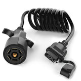 Nilight 5ft 7 Way to 4 Way Coiled Trailer Extension Wiring Harness, view 2