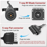 Nilight 5ft 7 Way to 5 Way Coiled Trailer Extension Wiring Harness, view 5