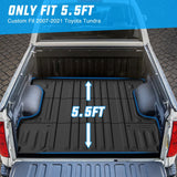 Nilight 5.5ft Rubber Short Trunk Bed For 2007-2021 Toyota Tundra, TPE Heavy-Duty Pick-up Bed Liner for Toyota Tundra Accessories, Anti-Slip Texture, All Weather Protection, view 2