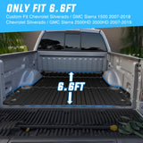 Nilight 6.6ft Rubber Short Trunk Bed for 2007-2019 Silverado/Sierra 2500 3500HD & 1500 2007-2018, TPE Heavy-Duty Pick-up Bed Liner for Chevy GMC Accessories, Anti-Slip Texture, All Weather Protection, view 2