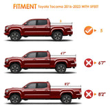 Nilight 5ft Soft Roll Up Truck Bed Cover for Toyota Tacoma 2016 2017 2018 2019 2020 2021 2022 2023 2024, view 3