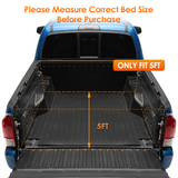 Nilight 5ft Soft Roll Up Truck Bed Cover for Toyota Tacoma 2005 2006 2007 2008 2009 2010 2011 2012 2013 2014 2015, view 5