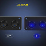 Nilight 5Gang 3Pin Blue Rocker Switch Panel, view 3