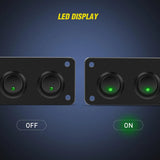 Nilight 5Gang 3Pin Green Rocker Switch Panel, view 2