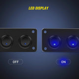 Nilight 5Gang 3Pin Rocker Switch Panel Blue, view 3