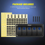 Nilight 5Gang Aluminum 5Pin ON/Off Blue Rocker Switch Panel, view 6