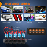 Nilight 5Gang Aluminum 5Pin ON/Off Rocker Switch Panel Orange, view 6