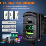 Nilight 5Gang Aluminum ON/Off Rocker Switch Box w/ QC 3.0 Dual USB Charger Voltmeter, view 4