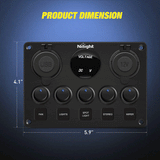 Nilight 5Gang Blue Rocker Switch Panel w/ Dual USB Voltmeter Fuse, view 4
