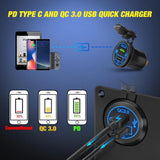 Nilight 5Gang Multi Function Switch Panel PD Type C USB Charger Digital Voltmeter, view 3