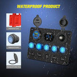 Nilight 5Gang Multi Function Switch Panel PD Type C USB Charger Digital Voltmeter, view 4