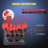 Nilight 5Gang Multi Function Switch Panel PD Type C USB Charger Digital Voltmeter, view 6