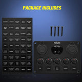 Nilight 5Gang Red Rocker Switch Panel w/ Dual USB Voltmeter Fuse, view 4