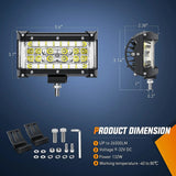 Nilight 5.5 Inch 132W Side Shooter Quadruple Row Spot Flood LED Light Bars (Pair), view 5