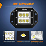 Nilight 4.8 Inch 18W Flush Mount Flood LED Work Lights (2 Pairs), view 4