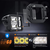 Nilight 4.8 Inch 20W 2510LM Flush Mount Spot LED Work Lights (Pair) | 16AWG DT Wire, view 5