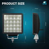 Nilight 5 Inch 25LED Square Flood Built-in EMC LED Pod Lights (Pair), view 2