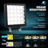 Nilight 5 Inch 25LED Square Flood Built-in EMC LED Pod Lights (Pair), view 3