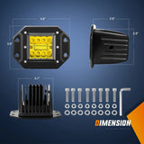 Nilight 4.8 Inch 42W 7800LM Amber Flush Mount Spot Flood LED Work Lights (Pair) | 16AWG Wire 3Pin Switch, view 2