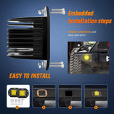 Nilight 4.8 Inch 42W 7800LM Amber Flush Mount Spot Flood LED Work Lights (Pair) | 16AWG Wire 3Pin Switch, view 4