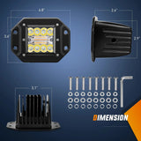 Nilight 4.8 Inch 42W Flush Mount Amber White Spot Flood LED Pods | 16AWG DT Wire, view 2