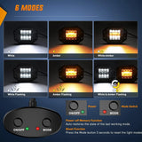 Nilight 4.8 Inch 42W Flush Mount Amber White Spot Flood LED Pods | 16AWG DT Wire, view 6