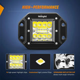 Nilight 4.8 Inch 42W Flush Mount Spot Flood Led Work Lights (Pair), view 3