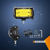 Nilight 5.2 Inch 72W 10800LM Amber Double Row Flood Led Light Bars (Pair), view 2