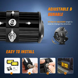 Nilight 5.2 Inch 72W 10800LM Amber Double Row Flood Led Light Bars (Pair), view 6