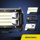 Nilight 5 Inch 72W 10800LM Double Row Flood Led Light Bars (Pair), view 4