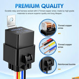 Nilight 5Pack 5Pin SPDT 12V Relay W/ 12AWG Tinned Copper Wires, view 2