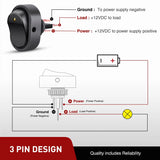 Nilight 5Pcs 12V 30A Round Toggle LED Switch with Yellow LED Indicator, view 3