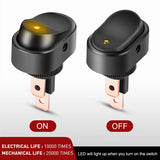 Nilight 5Pcs 12V 30A Round Toggle LED Switch with Yellow LED Indicator, view 4