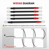 Nilight 5PCS 4 AWG Golf Cart Battery Cable Kit Pure Copper for EZGO TXT | Heavy Duty Pure Copper AC/DC Wire Kits with Tinned Copper Lugs for 36V/48V EZGO TXT 1994-up, view 2