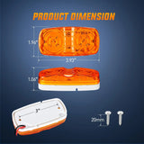 Nilight 5PCS Amber 10LED Rectangular Clearance Double Bullseye Marker Light, view 2