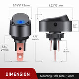 Nilight 5PCS LED Lighted Rocker Switch 12V Blue LED Illuminated ON Off Toggle 30A 3Pin SPST Oval Shaped 12mm Hole for Automotive Car Truck RV Motorcycles Marine Boats, view 2