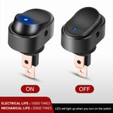 Nilight 5PCS LED Lighted Rocker Switch 12V Blue LED Illuminated ON Off Toggle 30A 3Pin SPST Oval Shaped 12mm Hole for Automotive Car Truck RV Motorcycles Marine Boats, view 4