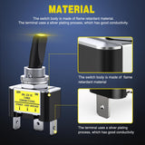 Nilight 5PCS LED Toggle Switch ON Off 12V 30A Yellow Lighted Metal Heavy Duty SPST 3 Pin Rocker Switches 12mm Mounting Hole for Automotive Cars Trucks Boats Racing Cars, view 5