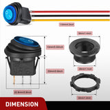 Nilight 5PCS Waterproof Round Rocker Switch w/Wiring Harness Switches Holder 12V 24V Blue LED Lighted On Off Toggle Shell SPST 3Pin for Switch Panel Car RV Trucks Marine Boats, view 3