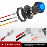 Nilight 5PCS Waterproof Round Rocker Switch w/Wiring Harness Switches Holder 12V 24V Blue LED Lighted On Off Toggle Shell SPST 3Pin for Switch Panel Car RV Trucks Marine Boats, view 6