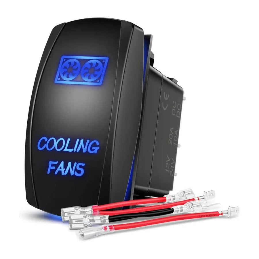Nilight 5Pin Laser On/Off Cooling Fans Rocker Switch Blue