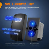 Nilight 5Pin Laser On/Off Cooling Fans Rocker Switch Blue, view 4