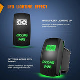 Nilight 5Pin Laser On/Off Cooling Fans Rocker Switch Green, view 3