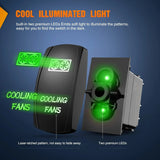 Nilight 5Pin Laser On/Off Cooling Fans Rocker Switch Green, view 5